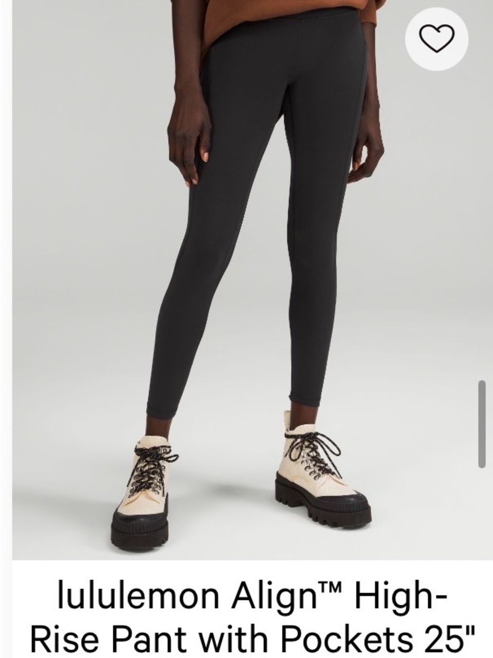 lululemon athletica Black High-Rise Leggings with Pockets-25”